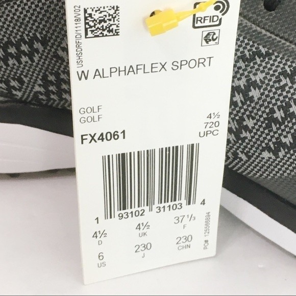 Adidas Womens Size 6 Alphaflex Sport‎ Golf Shoes in Black Glory Gray White NEW - Picture 13 of 13
